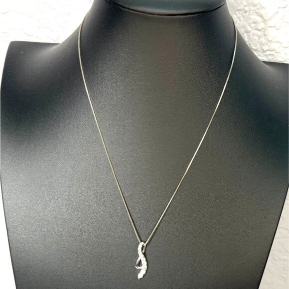 Sterling Silver Infinity Cubic Zirconia Pendant Necklace 925 Sun Jewelry Box Cha - Picture 14 of 15